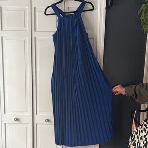 Kate Spade Royal Blue Pleated Midi Dress